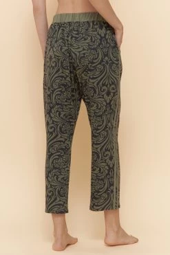 7/8-Hose Im Orientalischen Druck Grün-Schwarz Aufgenähte Bänder Mix & Match Baumwolle/Modal Große Größen Bis 54 -Pyjamas Für Zuhause 1223471 16605 9