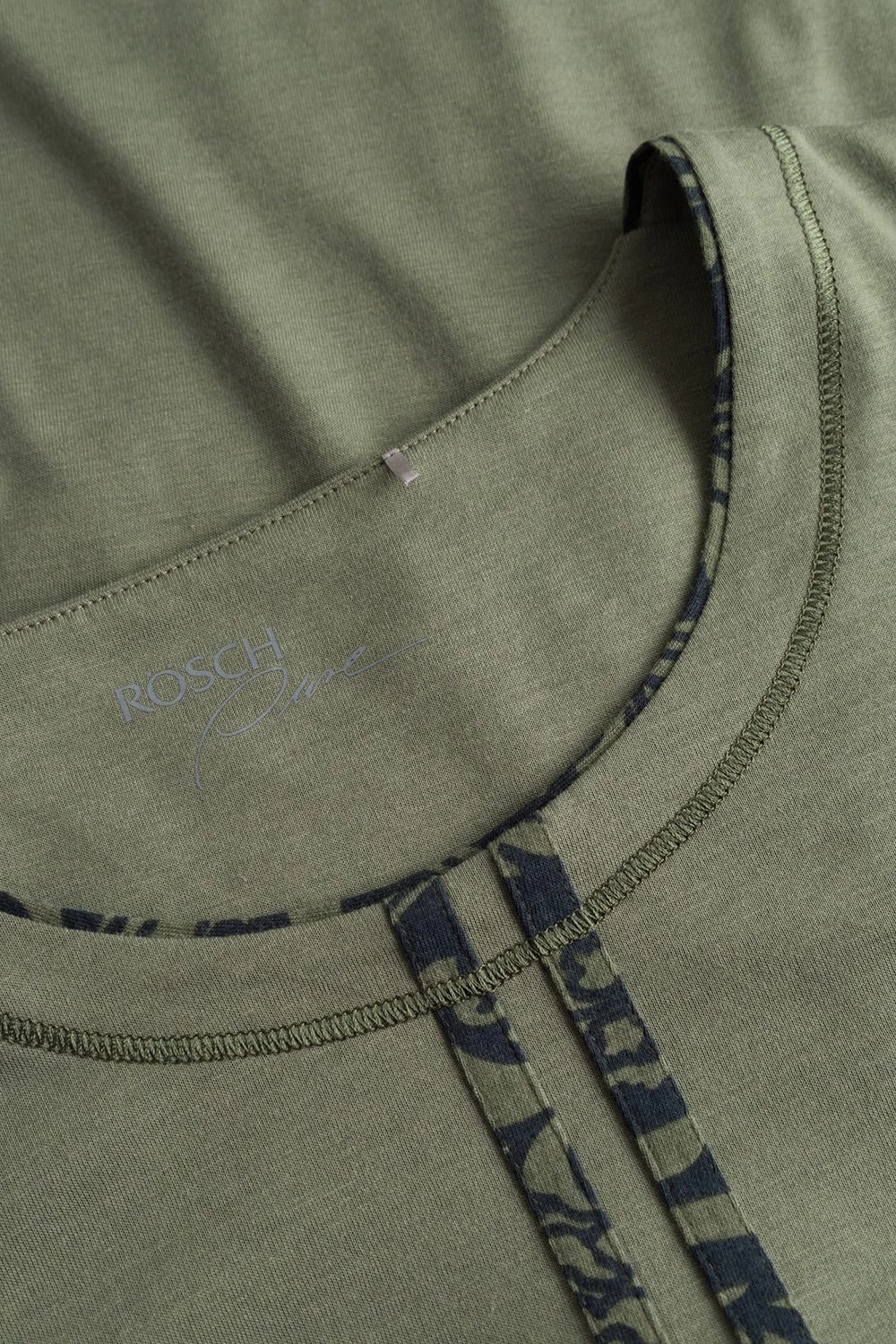 Pyjamashirt Mit Aufgenähten Bändern In Druck Grün Mix & Match Baumwolle/Modal Große Größen Bis 54 5 Pyjamashirt Mit Aufgenähten Bändern In Druck Grün Mix & Match Baumwolle/Modal Große Größen Bis 54 - Image 5