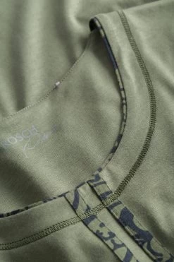 Nachthemd Mit Aufgenähten Bändern In Druck Grün Baumwolle/Modal Große Größen Bis 54 -Pyjamas Für Zuhause 1223477 11633 4