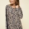 Pyjamashirt Im Puristischen Leoparden-Druck Animalprint Mix & Match Baumwolle/Modal