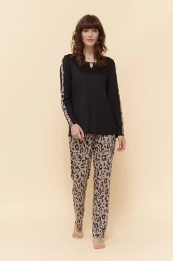 Pyjamahose Im Puristischen Leoparden-Druck Animalprint Mix & Match Baumwolle/Modal -Pyjamas Für Zuhause 1223482 11572 3
