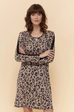 Nachthemd Im Puristischen Leoparden-Druck Animalprint Baumwolle/Modal -Pyjamas Für Zuhause 1223483 11572 3