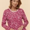 Shirt Im Modernen Druck Animalprint Rot-Weiß Mix & Match Baumwolle/Modal