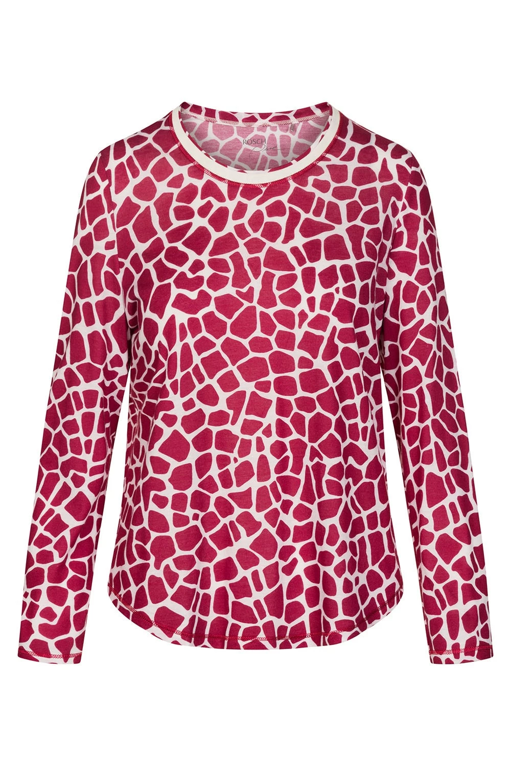 Shirt Im Modernen Druck Animalprint Rot-Weiß Mix & Match Baumwolle/Modal 2 Shirt Im Modernen Druck Animalprint Rot-Weiß Mix & Match Baumwolle/Modal - Image 2