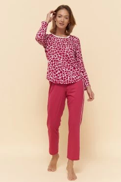 Shirt Im Modernen Druck Animalprint Rot-Weiß Mix & Match Baumwolle/Modal 10 Shirt Im Modernen Druck Animalprint Rot-Weiß Mix & Match Baumwolle/Modal -Pyjamas Für Zuhause 1223490 16815 3