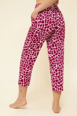 7/8-Hose Im Modernen Druck Animalprint Rot-Weiß Mix & Match Baumwolle/Modal -Pyjamas Für Zuhause 1223491 16815 2