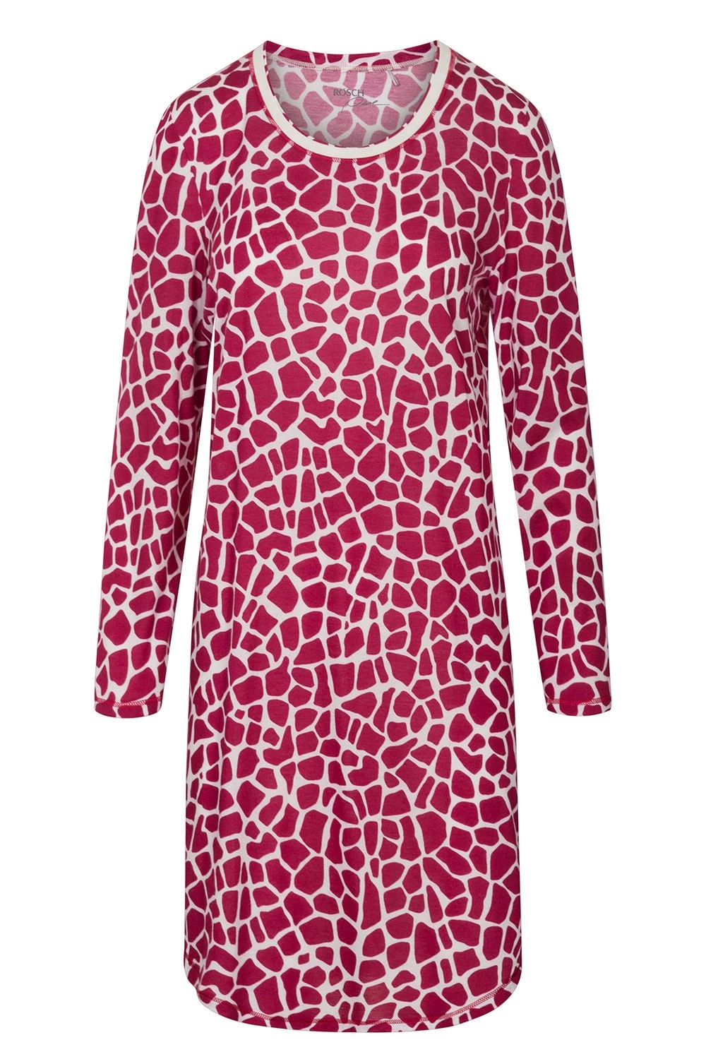 Nachthemd Im Modernen Druck Animalprint Rot-Weiß Baumwolle/Modal 2 Nachthemd Im Modernen Druck Animalprint Rot-Weiß Baumwolle/Modal - Image 2