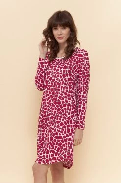 Nachthemd Im Modernen Druck Animalprint Rot-Weiß Baumwolle/Modal 10 Nachthemd Im Modernen Druck Animalprint Rot-Weiß Baumwolle/Modal -Pyjamas Für Zuhause 1223492 16815 3