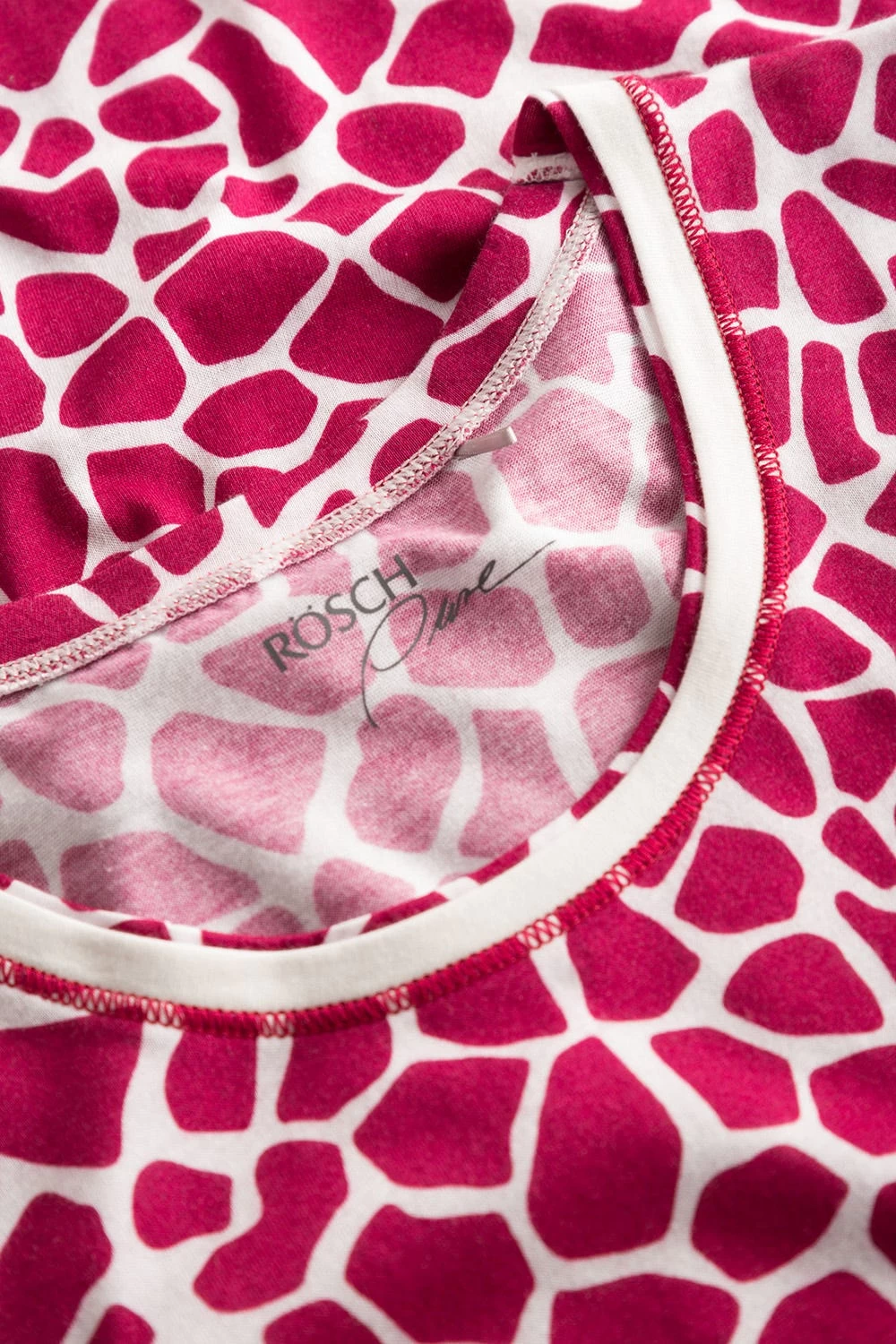 Nachthemd Im Modernen Druck Animalprint Rot-Weiß Baumwolle/Modal 5 Nachthemd Im Modernen Druck Animalprint Rot-Weiß Baumwolle/Modal - Image 5