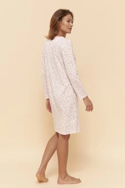 Nachthemd Im Floralen Mustermix Knopfleiste Knielang 100% Baumwolle -Pyjamas Für Zuhause 1223504 16607 2