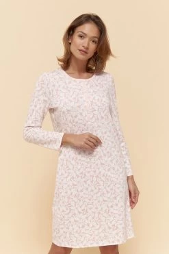 Nachthemd Im Floralen Mustermix Knopfleiste Knielang 100% Baumwolle -Pyjamas Für Zuhause 1223504 16607 3