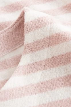 Hauskleid Im Ringeldruck In Rosa-Weiß Strickqualität Materialmix -Pyjamas Für Zuhause 1223510 16408 5