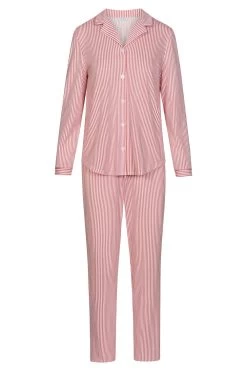 Pyjama Im Ringeldruck Knopfleiste Herrenhemdstil 100% Baumwolle -Pyjamas Für Zuhause 1223515 11673 1