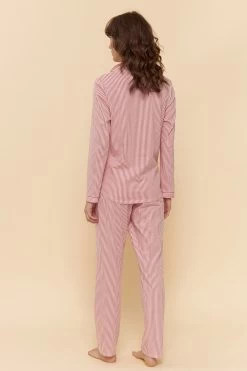 Pyjama Im Ringeldruck Knopfleiste Herrenhemdstil 100% Baumwolle -Pyjamas Für Zuhause 1223515 11673 2