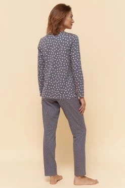 Pyjama Im Tupfendruck Ziernähte 100% Baumwolle -Pyjamas Für Zuhause 1223525 16368 2