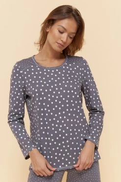 Pyjama Im Tupfendruck Ziernähte 100% Baumwolle -Pyjamas Für Zuhause 1223525 16368 3