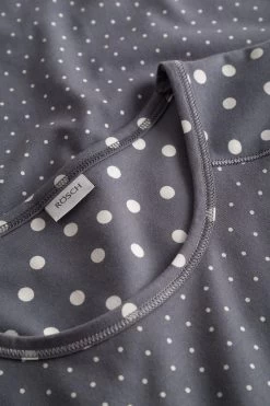 Nachthemd Im Tupfendruck Ziernähte 100% Baumwolle -Pyjamas Für Zuhause 1223526 16368 11