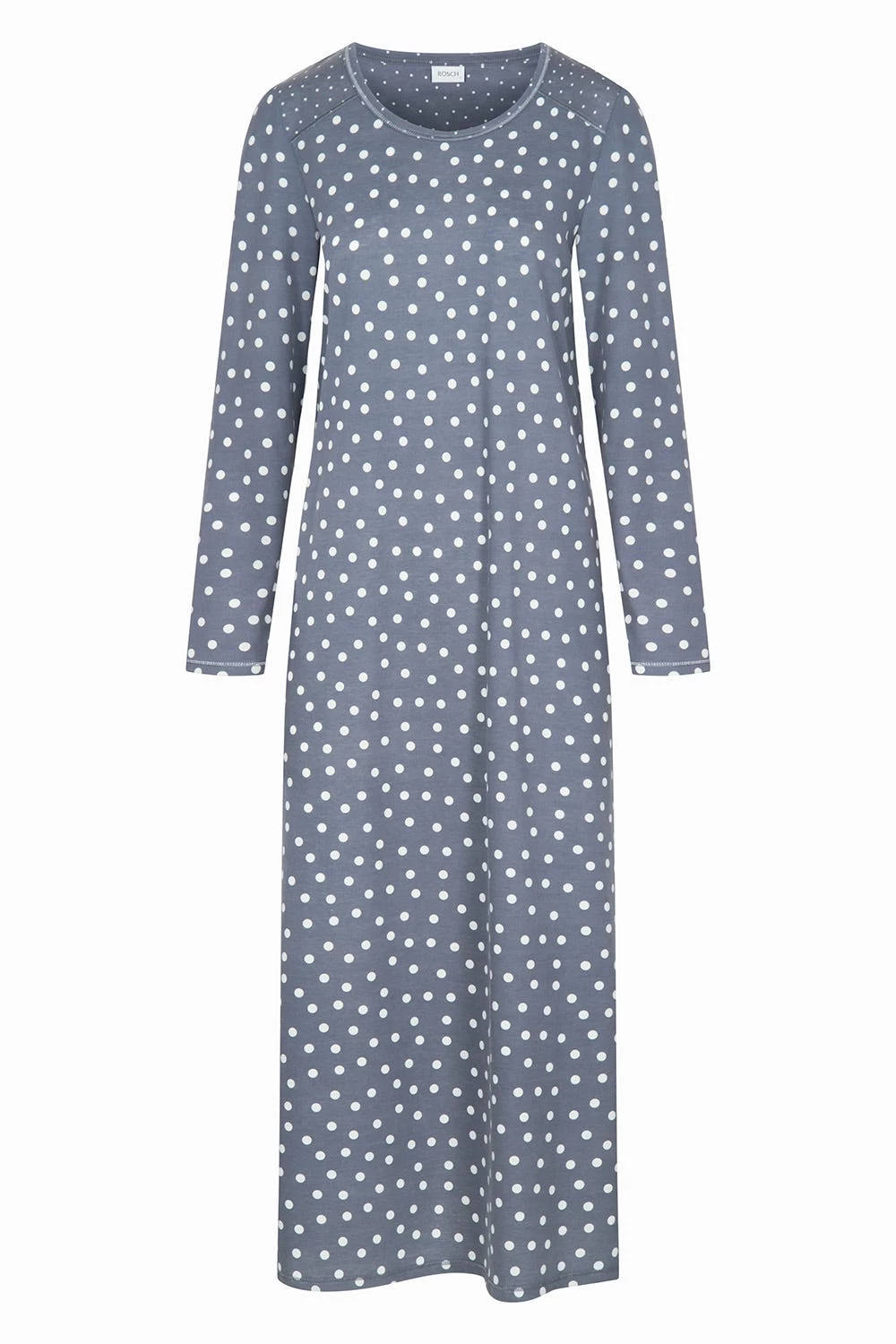 Nachtkleid Im Tupfendruck Ziernähte Maxi-Länge 100% Baumwolle 2 Nachtkleid Im Tupfendruck Ziernähte Maxi-Länge 100% Baumwolle - Image 2