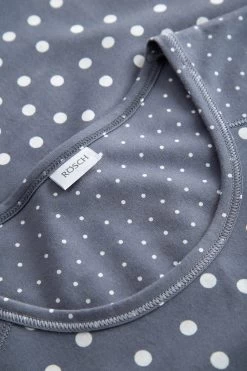 Nachtkleid Im Tupfendruck Ziernähte Maxi-Länge 100% Baumwolle -Pyjamas Für Zuhause 1223527 16368 4