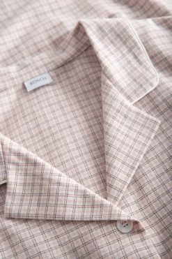 Pyjama Langarm Im Rosa Karodruck Flanell Herrenstil 100% Baumwolle -Pyjamas Für Zuhause 1223532 14709 4