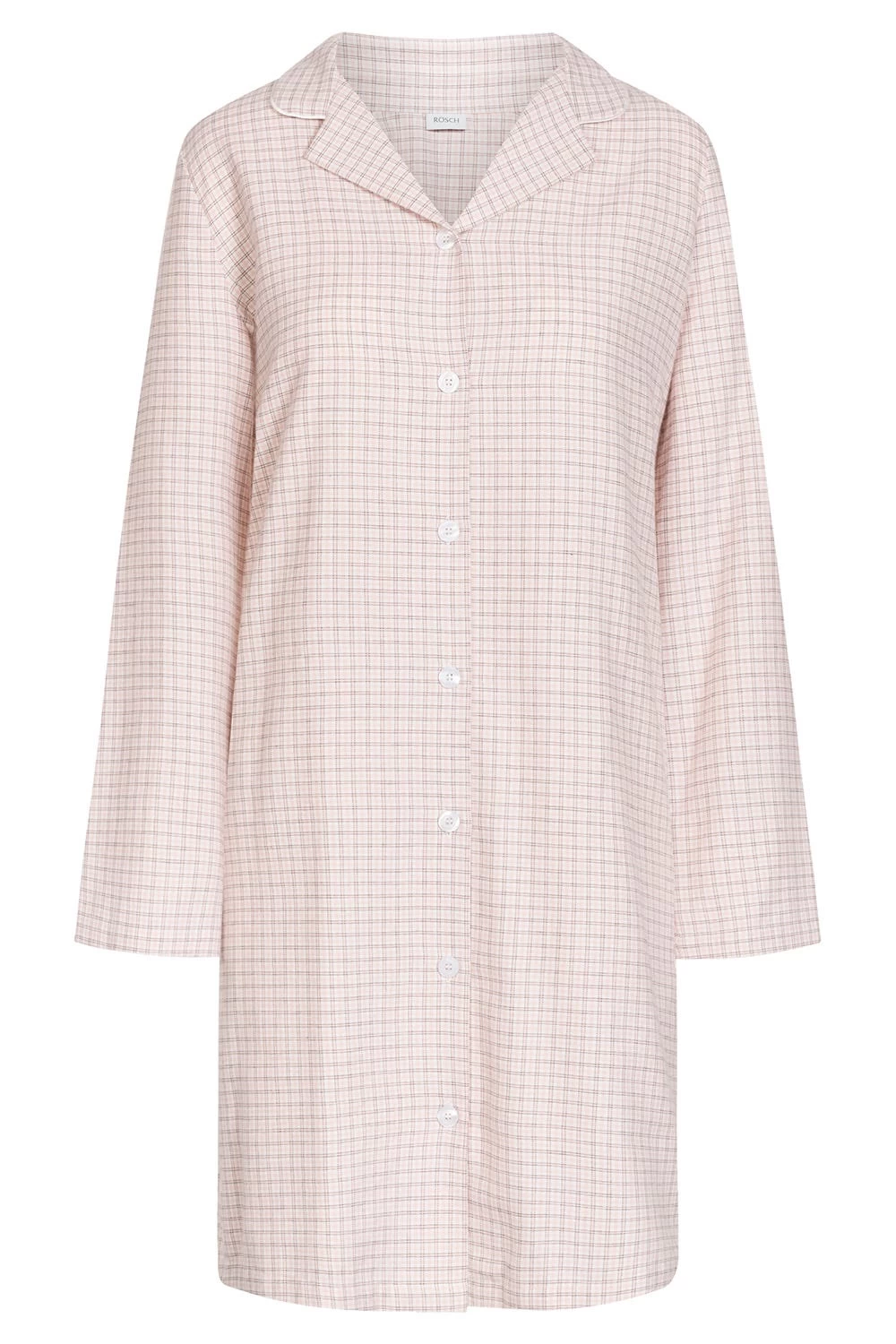 Nachthemd Langarm Im Rosa Karodruck Flanell Herrenstil 100% Baumwolle 2 Nachthemd Langarm Im Rosa Karodruck Flanell Herrenstil 100% Baumwolle - Image 2