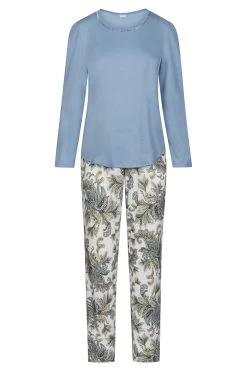 Pyjama Mit Paisley-Druck Blau Paspel 100% Baumwolle -Pyjamas Für Zuhause 1223545 13117 1