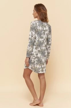 Nachthemd Im Paisley-Druck Paspel 100% Baumwolle 9 Nachthemd Im Paisley-Druck Paspel 100% Baumwolle -Pyjamas Für Zuhause 1223546 13117 2