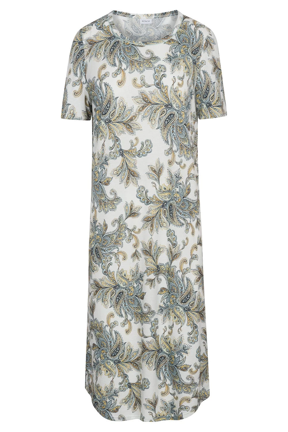 Nachtkleid Im Paisley-Druck Paspel Maxi-Länge 100% Baumwolle 2 Nachtkleid Im Paisley-Druck Paspel Maxi-Länge 100% Baumwolle - Image 2