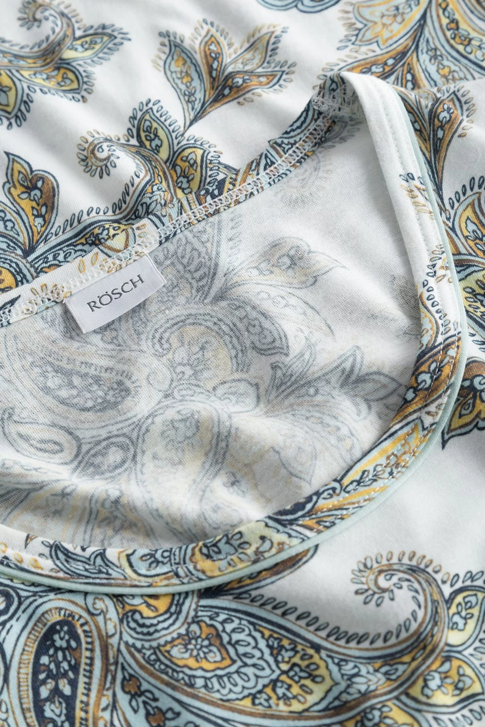 Nachtkleid Im Paisley-Druck Paspel Maxi-Länge 100% Baumwolle 5 Nachtkleid Im Paisley-Druck Paspel Maxi-Länge 100% Baumwolle - Image 5