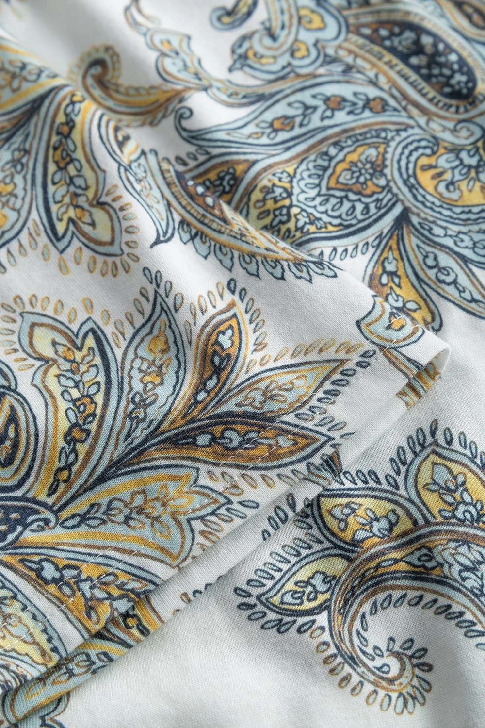 Nachtkleid Im Paisley-Druck Paspel Maxi-Länge 100% Baumwolle 6 Nachtkleid Im Paisley-Druck Paspel Maxi-Länge 100% Baumwolle - Image 6