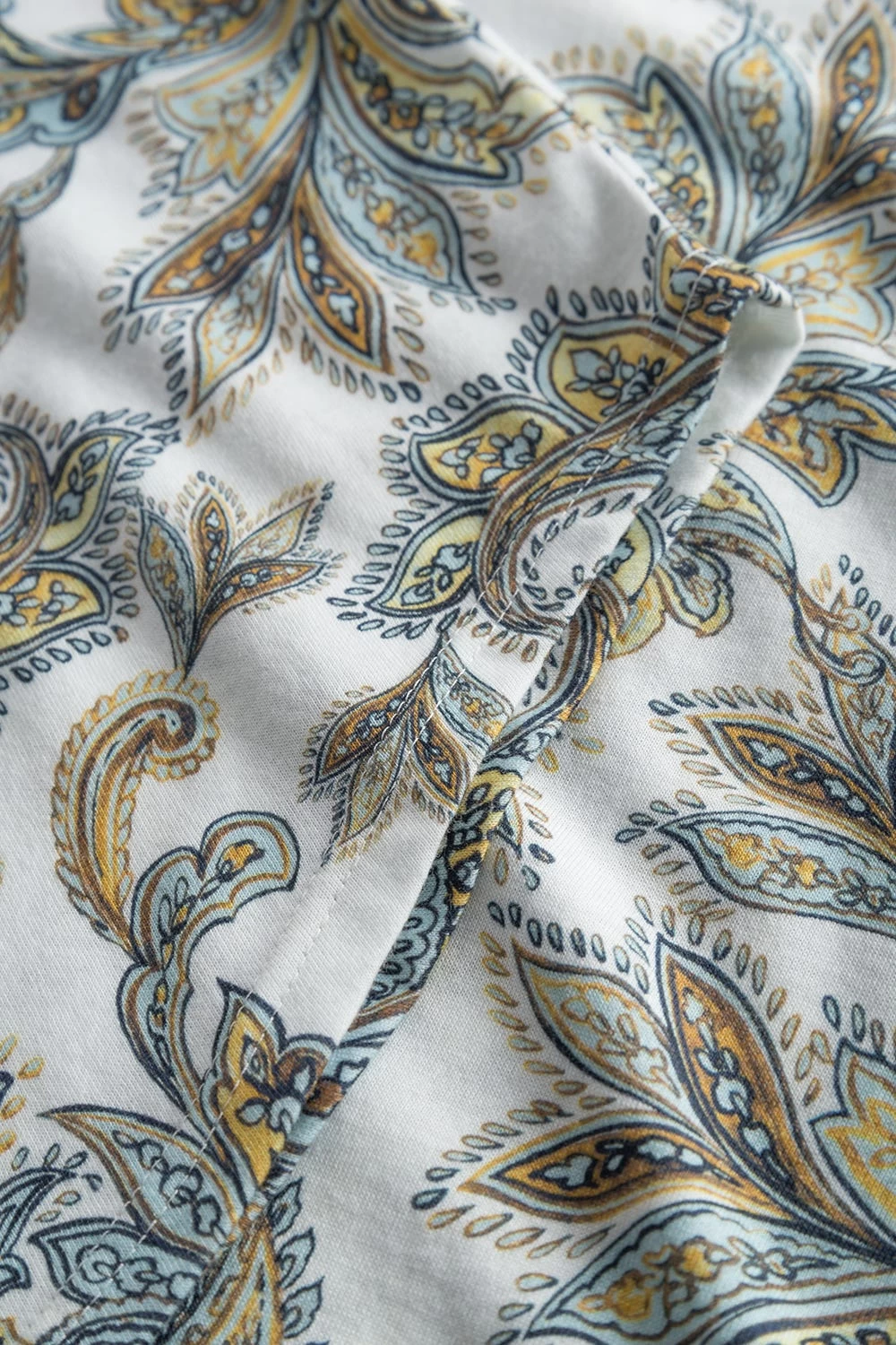 Nachtkleid Im Paisley-Druck Paspel Maxi-Länge 100% Baumwolle 7 Nachtkleid Im Paisley-Druck Paspel Maxi-Länge 100% Baumwolle - Image 7