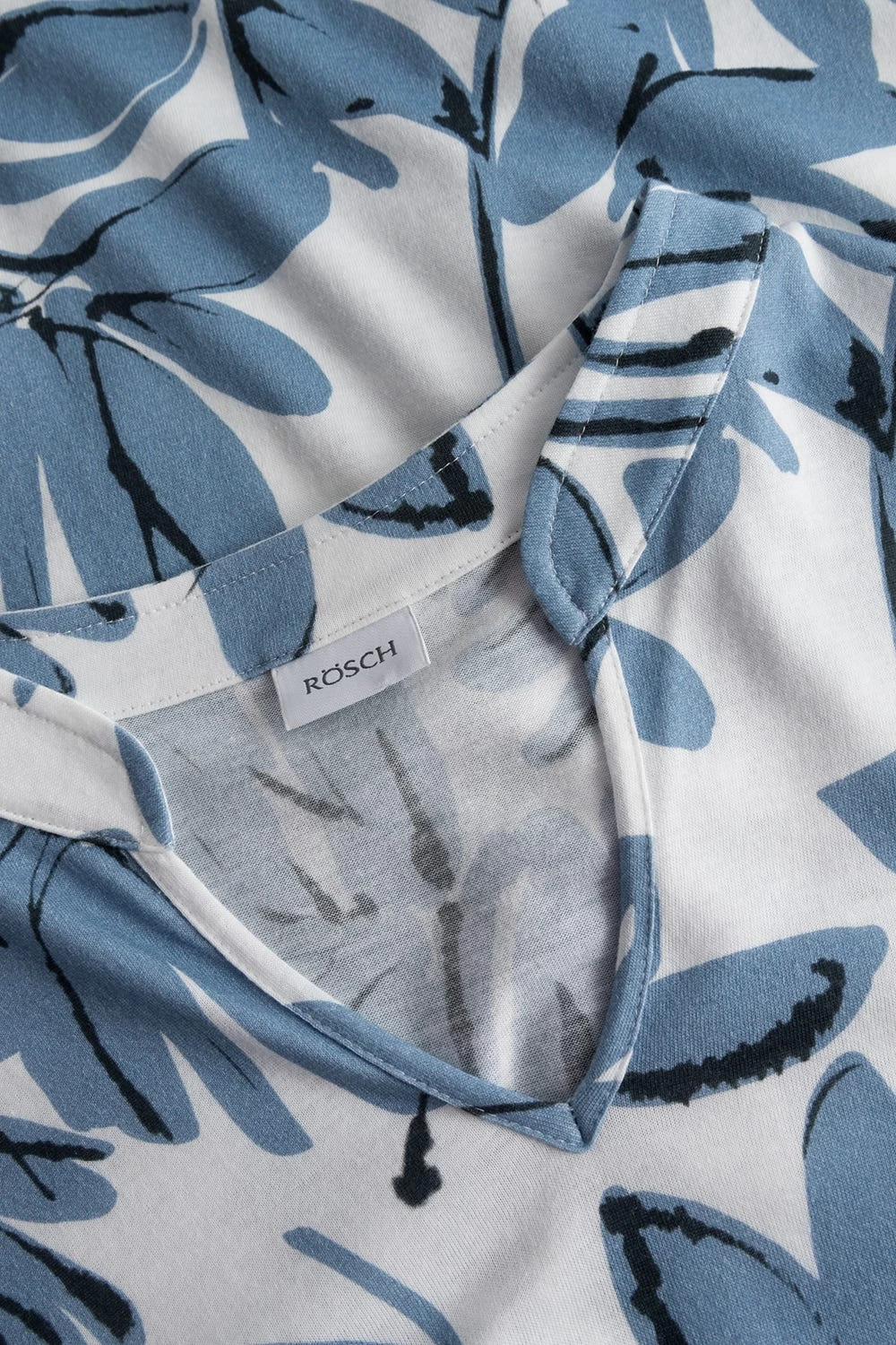 Pyjama Mit Blauem Blumen-Druck Stehkragen 100% Baumwolle 5 Pyjama Mit Blauem Blumen-Druck Stehkragen 100% Baumwolle - Image 5