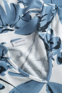 Nachthemd Im Blauen Blumen-Druck Stehkragen 100% Baumwolle -Pyjamas Für Zuhause 1223559 16383 4