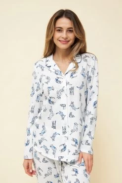Pyjama Im Verspielten Katzen-Druck Herrenhemd-Stil 100% Baumwolle 10 Pyjama Im Verspielten Katzen-Druck Herrenhemd-Stil 100% Baumwolle -Pyjamas Für Zuhause 1223562 16085 3