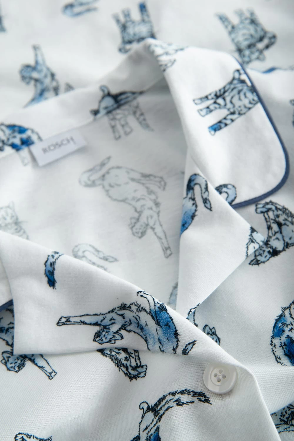 Pyjama Im Verspielten Katzen-Druck Herrenhemd-Stil 100% Baumwolle 5 Pyjama Im Verspielten Katzen-Druck Herrenhemd-Stil 100% Baumwolle - Image 5