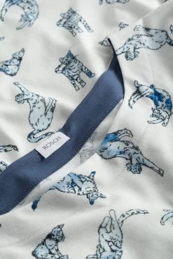 Nachthemd Im Verspielten Katzen-Druck Durchzugband 100% Baumwolle -Pyjamas Für Zuhause 1223564 16085 4