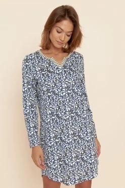 Nachthemd Im Modernen Mustermix Blau-Grün 100% Baumwolle 10 Nachthemd Im Modernen Mustermix Blau-Grün 100% Baumwolle -Pyjamas Für Zuhause 1223569 16599 3