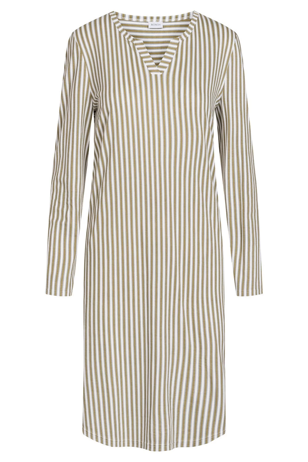 Nachthemd Im Modernen Streifen-Druck Grün 100% Baumwolle 2 Nachthemd Im Modernen Streifen-Druck Grün 100% Baumwolle - Image 2