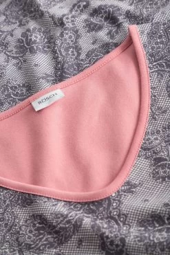 Nachthemd Langarm Im Grauen Spitzendruck 100% Baumwolle -Pyjamas Für Zuhause 1223579 16608 4