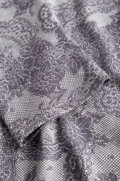 Nachthemd Langarm Im Grauen Spitzendruck 100% Baumwolle -Pyjamas Für Zuhause 1223579 16608 5