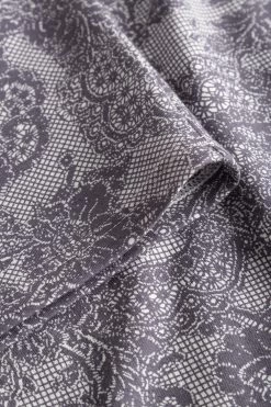 Nachthemd Langarm Im Grauen Spitzendruck 100% Baumwolle -Pyjamas Für Zuhause 1223579 16608 6