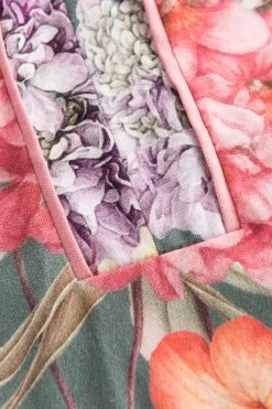 Nachthemd Kurz Im Romantischen Blumendruck Kimono-Stil Baumwolle/Modal -Pyjamas Für Zuhause 1223602 16403 5