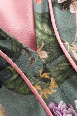 Nachthemd Kurz Im Romantischen Blumendruck Kimono-Stil Baumwolle/Modal -Pyjamas Für Zuhause 1223602 16403 6