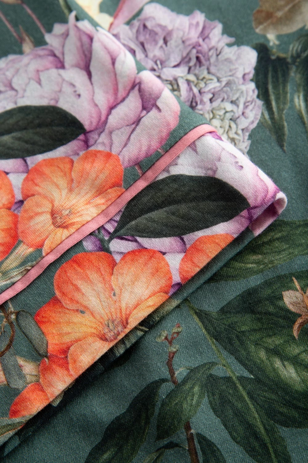 Nachtkleid Maxi-Länge Im Romantischen Blumendruck Kimono-Stil Baumwolle/Modal 4 Nachtkleid Maxi-Länge Im Romantischen Blumendruck Kimono-Stil Baumwolle/Modal - Image 4