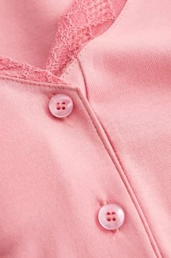 Pyjama Mit Spitzendetails Rosa Knopfleiste 100% Baumwolle 12 Pyjama Mit Spitzendetails Rosa Knopfleiste 100% Baumwolle -Pyjamas Für Zuhause 1223608 16372 5
