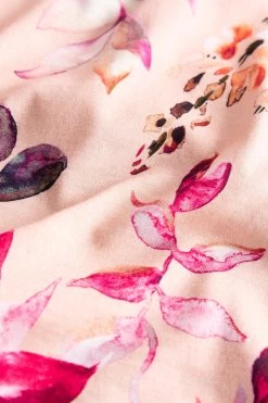 Nachthemd Mit Romantischem Blumendruck Rosa Rüschenkragen Baumwolle/Modal -Pyjamas Für Zuhause 1223615 16585 6