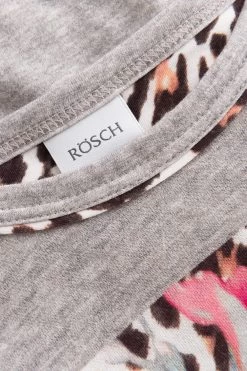 Pyjama Mit Leo-Blumendruck Grau Leggings Baumwolle/Elasthan -Pyjamas Für Zuhause 1223620 16425 5