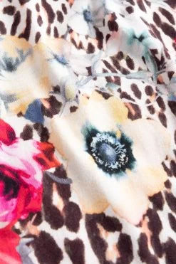 Nachthemd Mit Leo-Blumendruck Grau 100% Baumwolle -Pyjamas Für Zuhause 1223621 16425 5