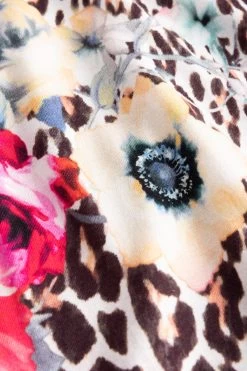 Nachtkleid Maxi Mit Leo-Blumendruck Grau 100% Baumwolle -Pyjamas Für Zuhause 1223622 16425 5