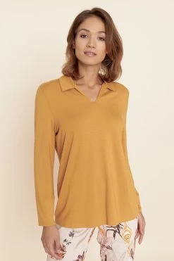 Pyjama Mit Romantischem Feder-Druck Umlegekragen Baumwolle/Modal -Pyjamas Für Zuhause 1223653 16576 3